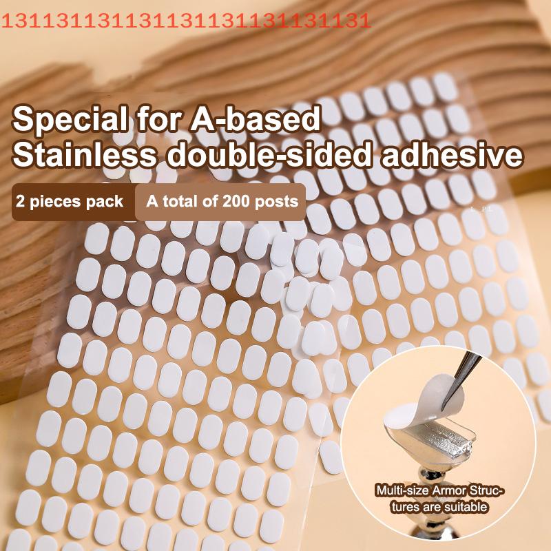 200pcs Nail Double-Sided Adhesive Tape Manicure Strip for False Nails Display Traceless Tools 2 Sheets Per Pack
