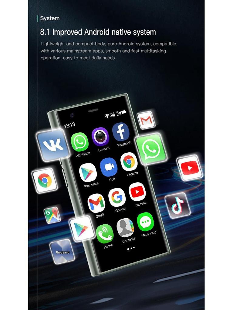 S23PRO Mini Smartphone: 3.0" Screen, 3G Network, Android with Google Play Store.