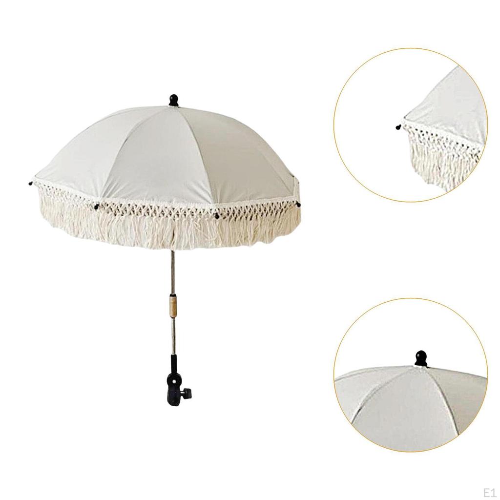 Umbrella Parasol for Pram, Beach Chair, Trolley Portable Folding Shade with Clamp Outdoor