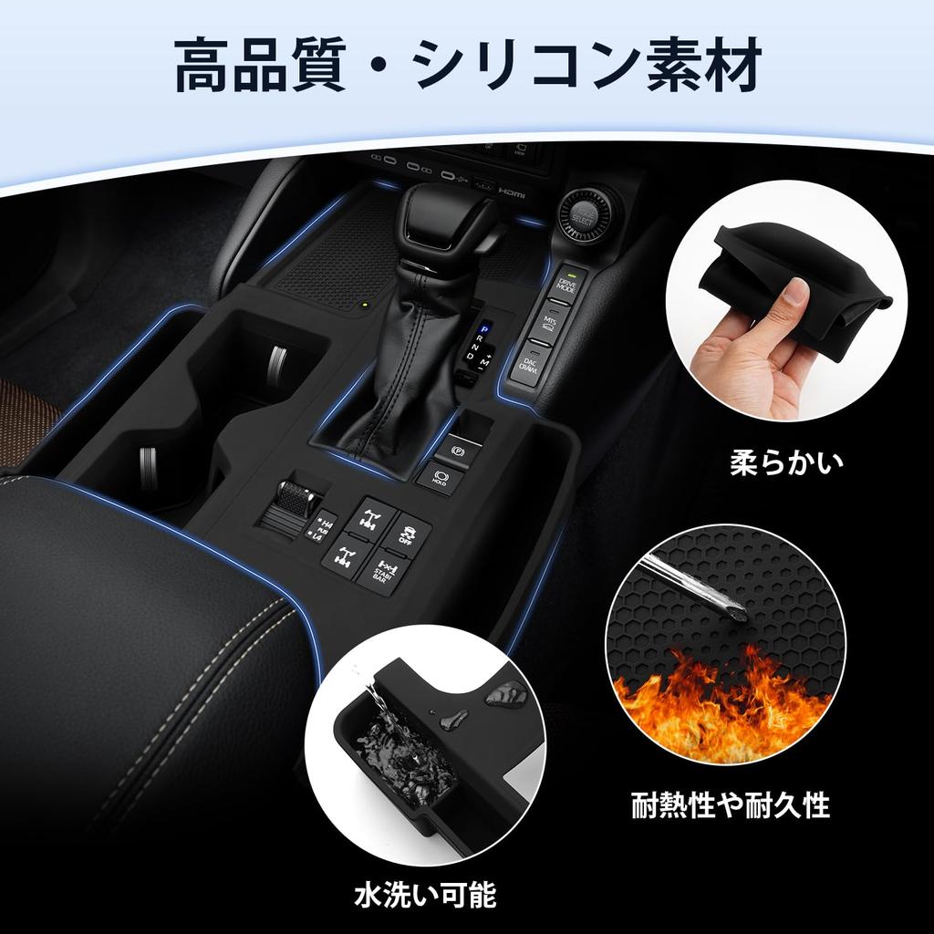 LIMSTYLE Shift Panel Cover Rubber Mat for Toyota New Land Cruiser 250 Land Cruiser 250 Console Panel Cover Rubber Mat TRJ250W GDJ250W Models Custom