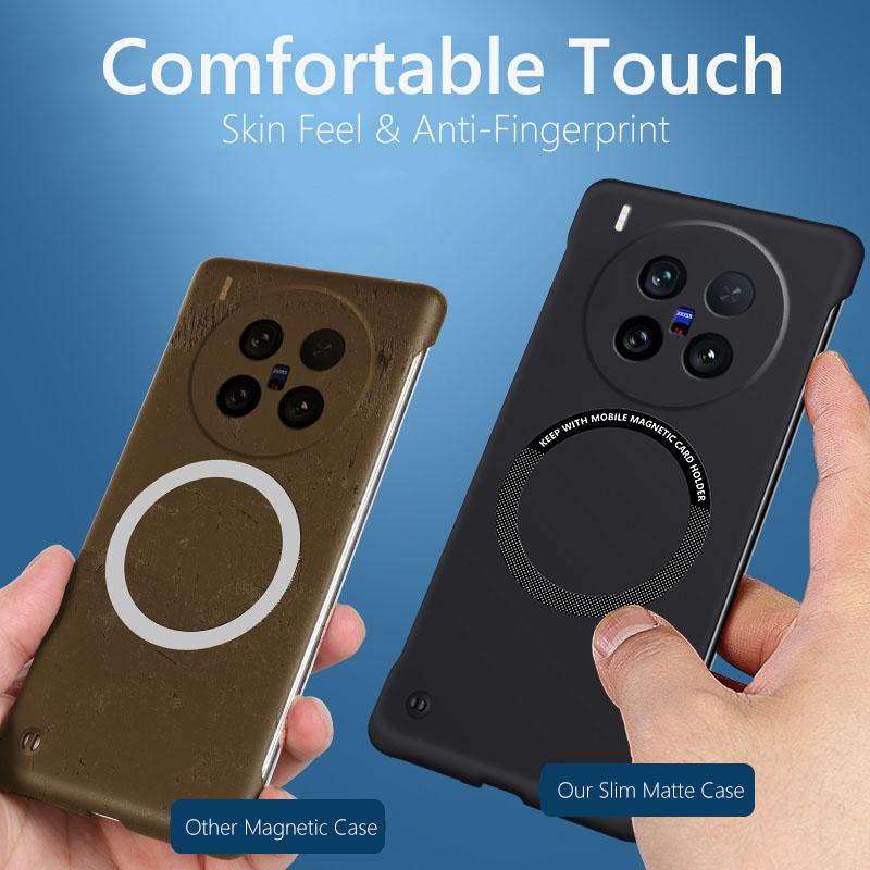 Frameless Magnetic For Magsafe Slim Case For VIVO X200 Ultra X200Ultra 5G Wireless Charging Hard Back Cover