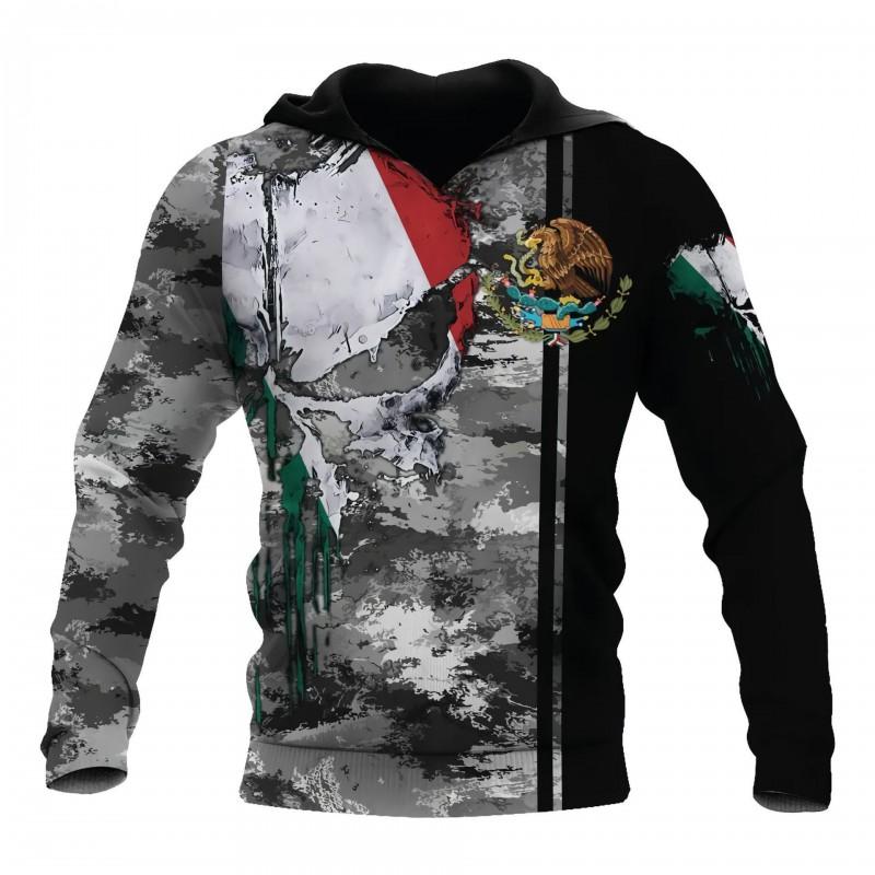 Mens Hooded Sweatshirt With 3D Digital Print Loose Fit Long Sleeve Pullover Fall Casual Wear