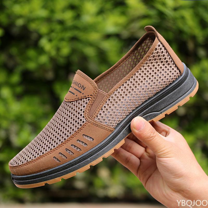 Fashionable Versatile Summer Men Casual Shoes Mesh Lightweight Breathable Men Flats  Minimalist Comfortable Work Shoes