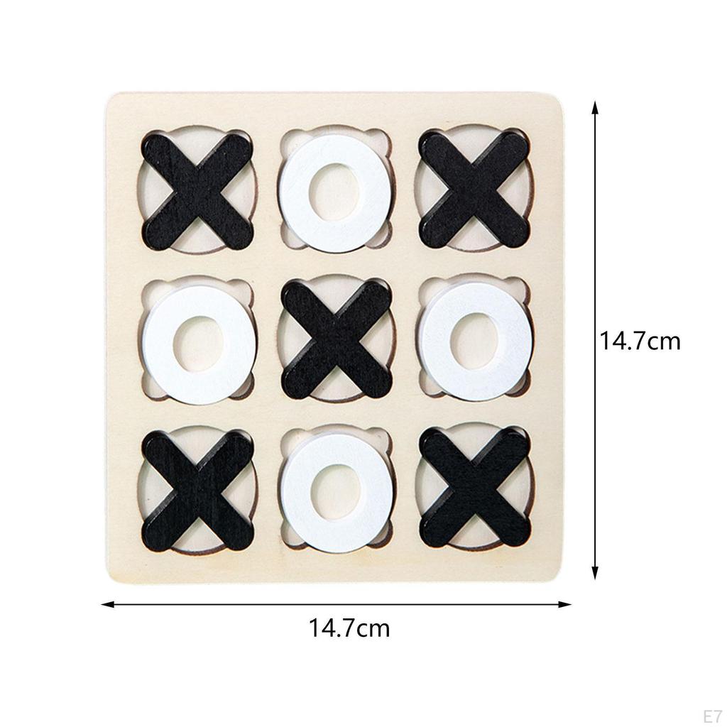14,7*14,7 cm Trä Luffarschack Spel Pedagogiska Leksaker XO Bordleksak