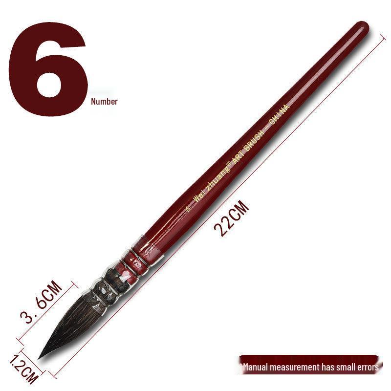 Red Round Head Watercolor Brush with Squirrel Imitation Nylon Hair for Adult Artists