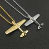 Megin D Stainless Steel Titanium Hip Hop Airplane Pendant Collar Chains Necklace for Men Women Couple Friends Gift Fashion Jewel