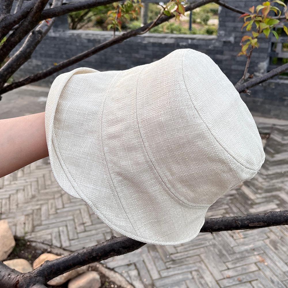 Sunscreen Flax Sun Hat Quick-dry Japanese Style Bucket Cap Fashion Roll Rim Fisherman Hat  Outdoor