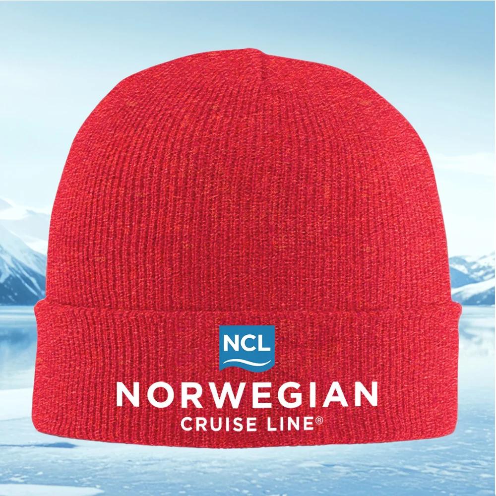 New NCL logo above Norwegian Cruise Line Unisex Women Unisex Knitted Hat Beanie Pullover Cap Winter Thermal Warm Christmas Outdoor