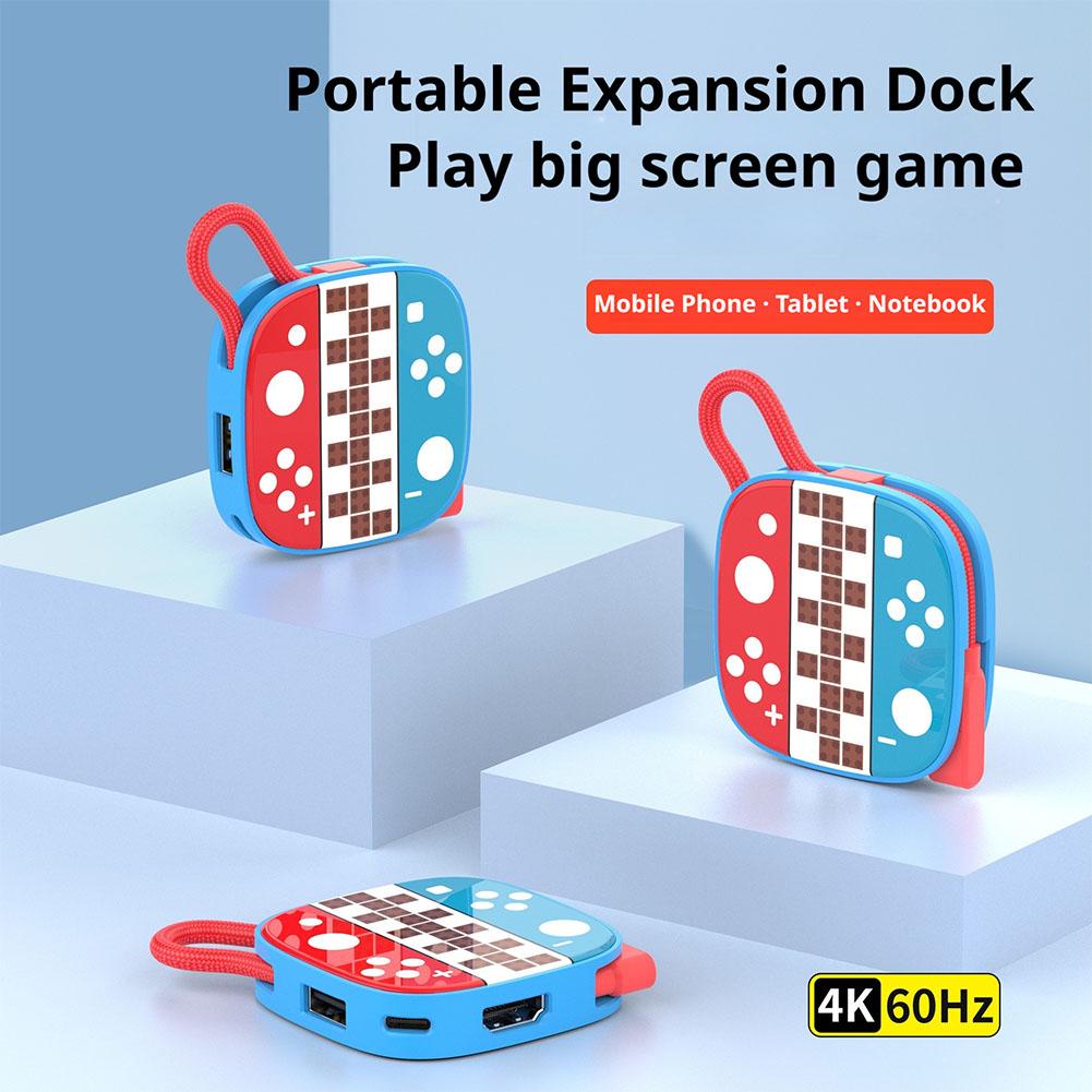 For Switch2 Type C Docking Station HDMI+USB3.0+PD Port 3 in1 Hdmi 4k 60hz TV Docking Station For Switch 2 Gaming Accessories