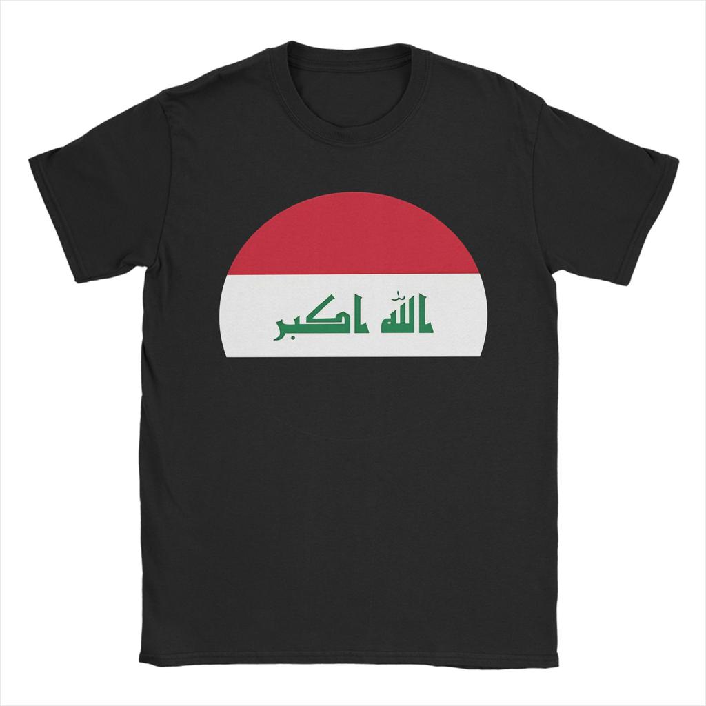Funny Iraq Flag World Football TShirts Unisex Unisex Crew Neck Cotton T Shirts Short Sleeve Tees Plus Size Tops