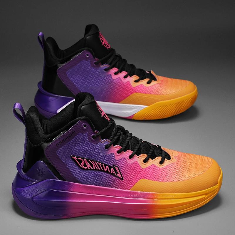 Fashion Men's Basketball Shoes Original Sports Male Student Athletic Non-Slip Outdoor Breathable Sneakers Field Training Basket Shoes