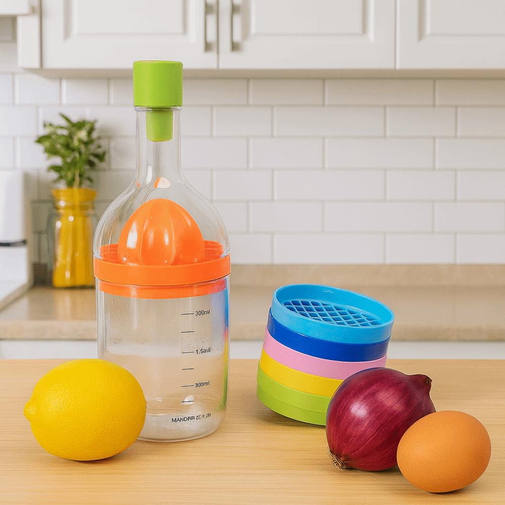 Ginger Grater Bottle-Shaped Kitchen Gadget Set Fruit Slicer Egg White Separator for Home