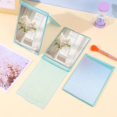 Bright Crystal Shell Folding Makeup Mirror 3 Colors Available Sequin Design High Definition Display  Women's Makeup Use