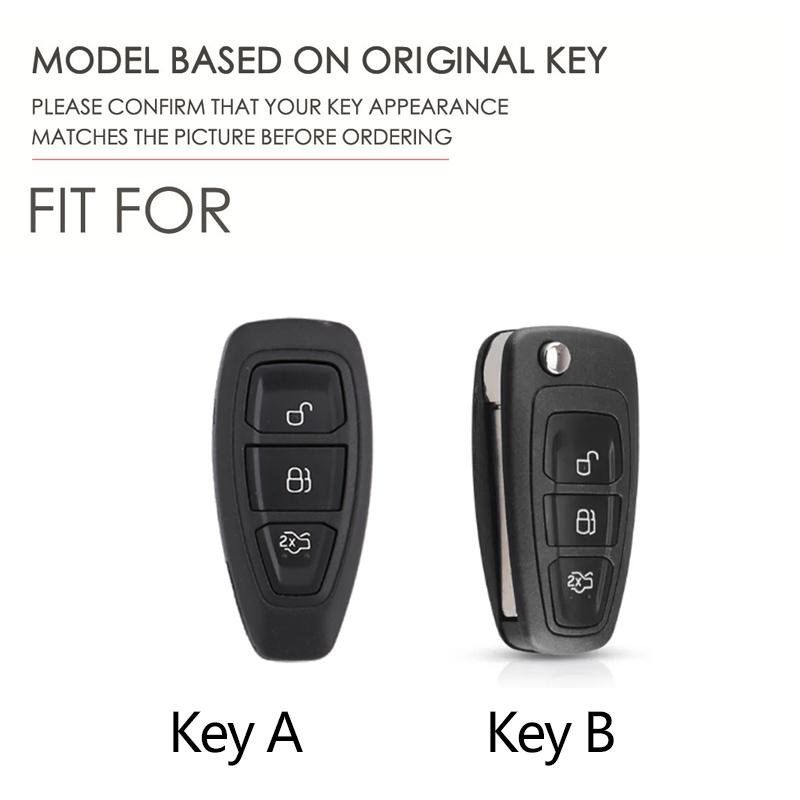 3 Bottons Silver Tpu Car Key Case Cover For Ford Ranger C-Max S-Max Focus Galaxy Mondeo Transit Tourneo Custom Accessories