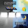 LED Solar Lights Outdoor 3 Head Motion Sensor 270 Wide Angle Illumination Super Bright Waterproof Remote Control Wall Lamp