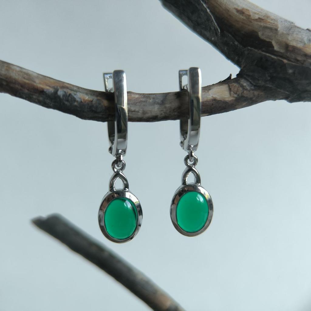 Cercei argintii cu smarald nano 2.163ct (2192206)