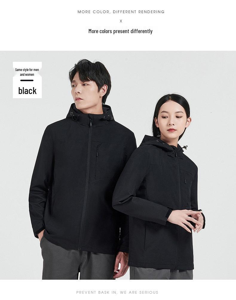 Men’s and Women’s 3-in-1 Detachable Waterproof Windbreaker – Trendy Autumn/Winter Thick Jacket