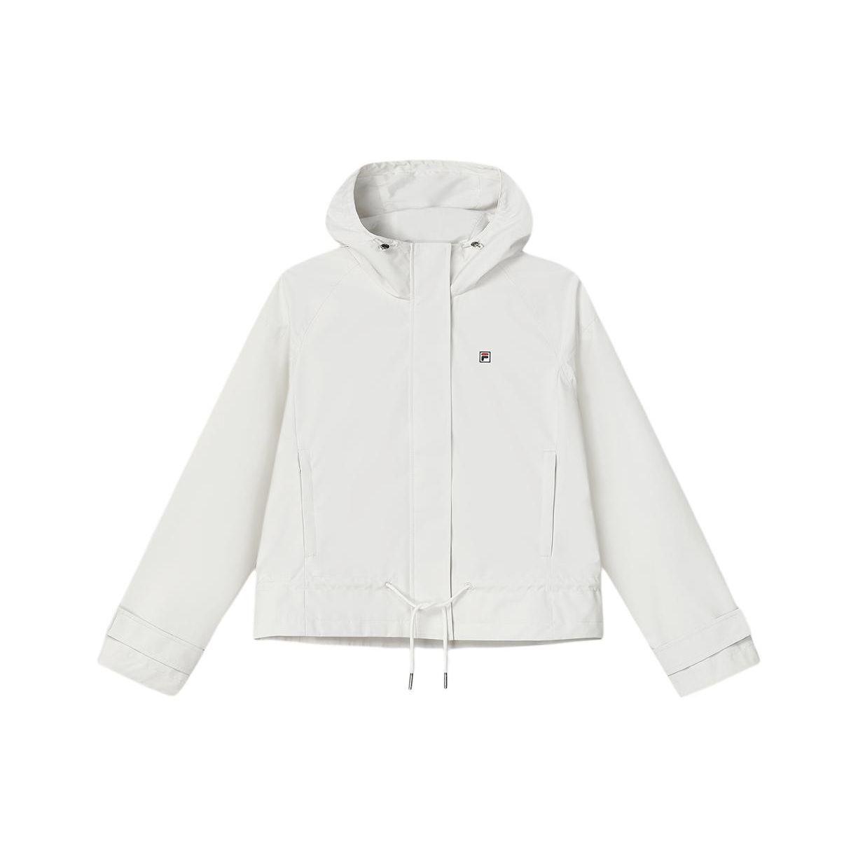 

FILA Solid Color Hooded Casual Woven Jacket Women jackets Steam-White F11W411703F-IV L