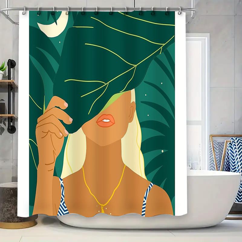 

Boho Mermaid Shower Curtain Ocean Beach Coastal Bathroom Decor Seashells Wave Pattern Waterproof Fabric Home Textile Art W60H190(CM)-1 Pcs