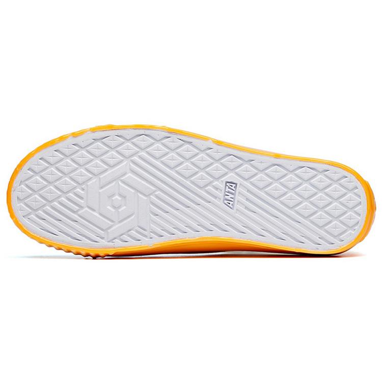 New Anta Anti Slip Wear Resistant High Top Canvas Shoes White Orange 112028656-4