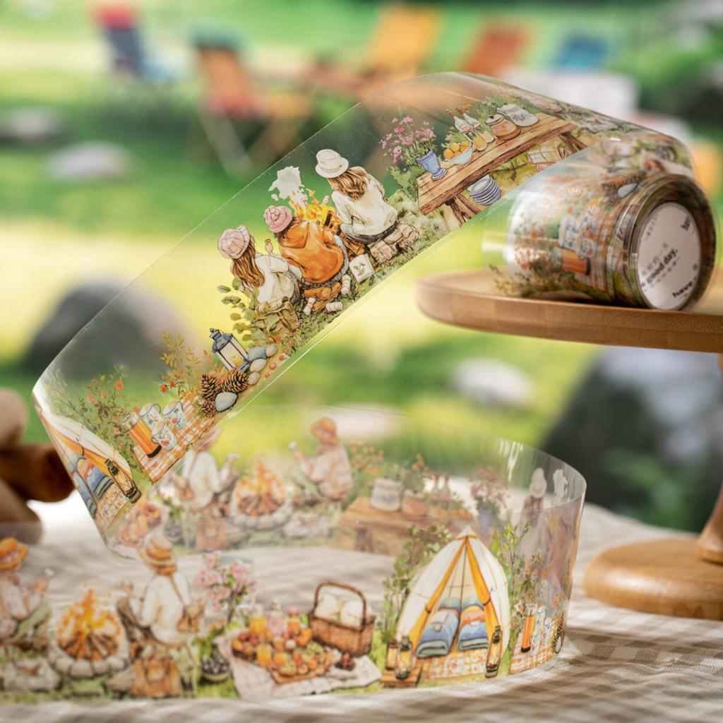 1 Rolle Natur Camping Thema Szenisches PET Tape Für Scrapbooking DIY Handkonto Collage Material Handyhülle Notizbuch Dekoration