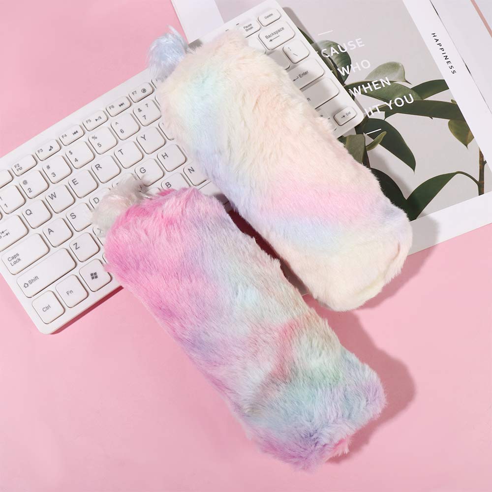 

Stationery Girl Plush Gradient Color Pencil Case Pencil Bags Storage Bag Pen Pouch