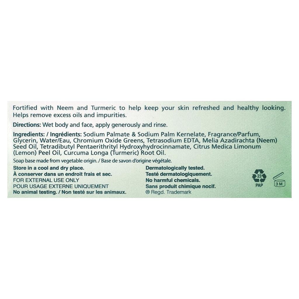 Purifying Cleansing Bar Soap, Neem & Turmeric, 125G(4.41Oz)