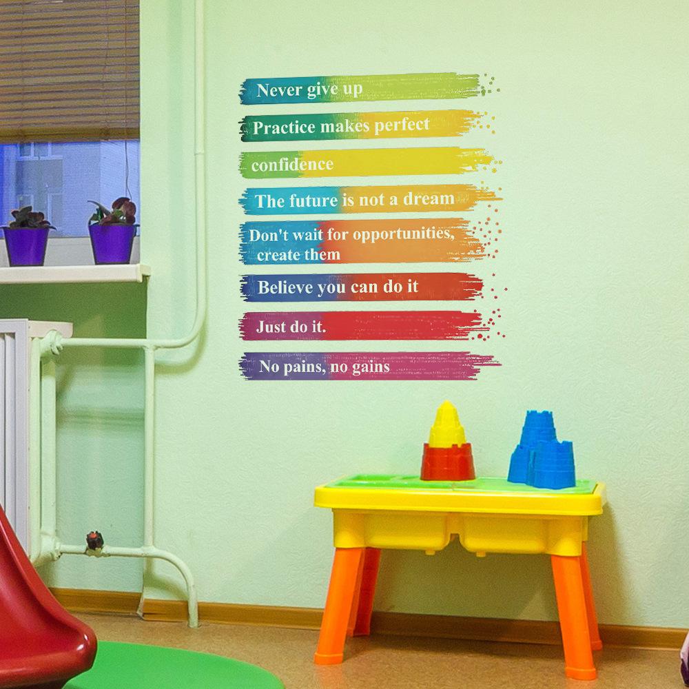 Personal Rainbow Inspirational Quotes for Living Room, Home Decor, Wall Art Stickers