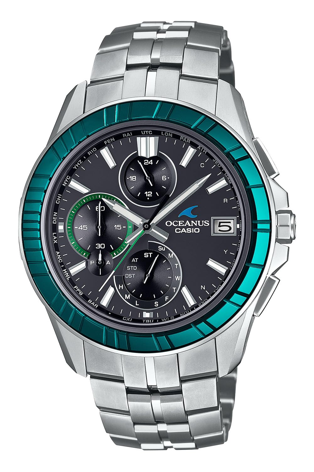 

Годинник Oceanus у моделі OCEANUS 20th Anniversary Manta World Limited, оснащений Bluetooth-радіо, сонячним світлом, сапфіровим склом, сріблом [Casio] [Made]