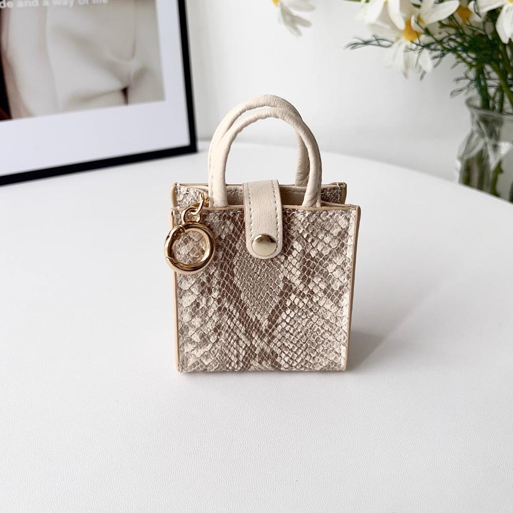 Light Luxury Trend Brand Serpentine Crossbody Lanyard Handbag Leather Wireless Bluetooth Headphone Cover for Airpods 4 3 2 1 Pro 1 2 Shockproof Case