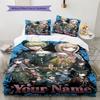 Name Custom Dangan Ronpa Anime Pattern Bedding Set Quilt Cover Pillowcase Home Decor Gift (1 * Duvet Cover + 2 * Pillowcase, Without Core)