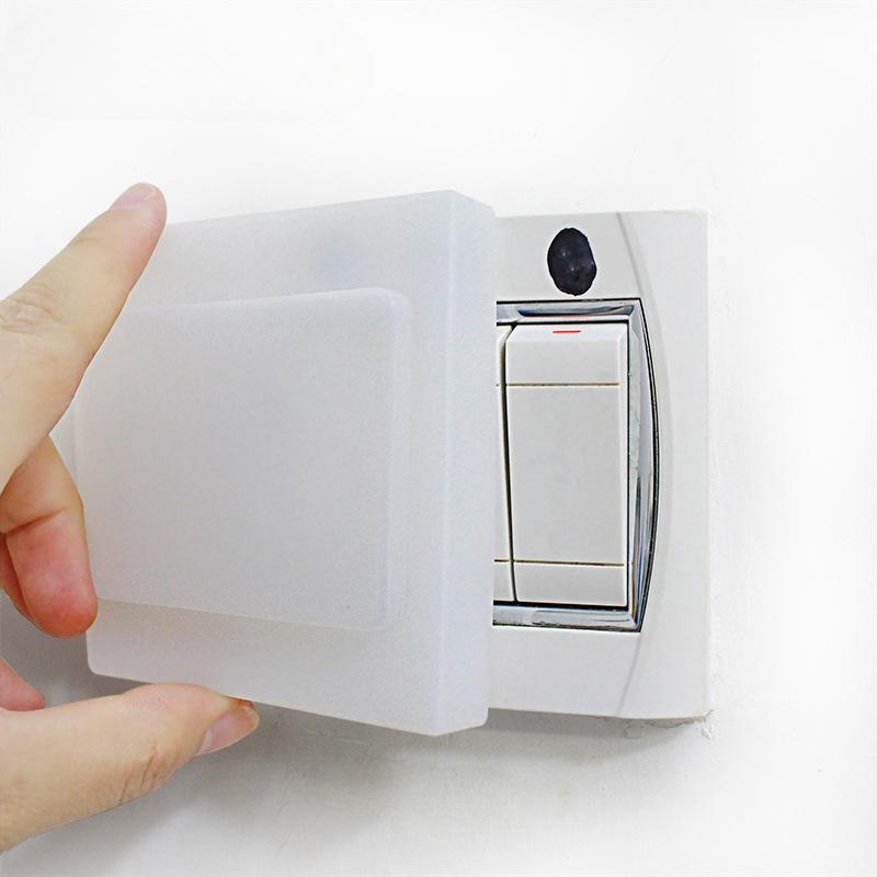 Силиконовая наклейка на переключатель, светящаяся в темноте, бесконтактная розетка, защитная крышка, водонепроницаемая крышка переключателя, настенная наклейка, бытовая, светящаяся, прозрачная 8.5x8.5cm