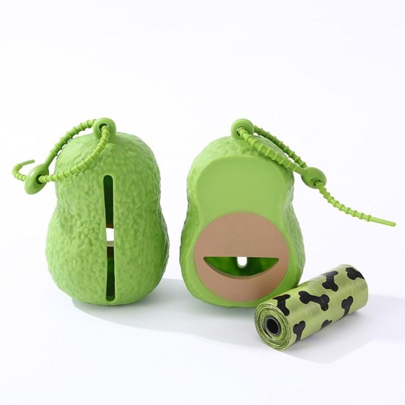 Pet Poop Bag Holder Waterproof Avocado Shape Dog Poop Bag Dispenser Outdoor Walking Poop Bag Dispenser for Dog Training