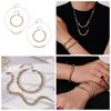 European & American Fashion Star Zirconium Necklace & Bracelet Set - Color-block Stainless Steel Jewelry