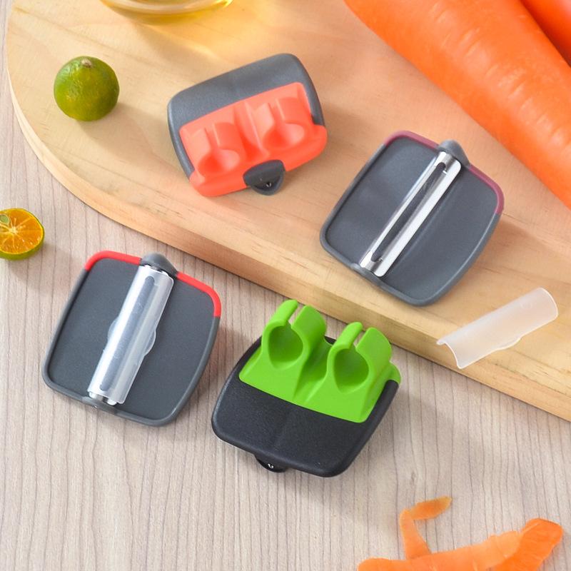 Multifunctional Vegetable Peeler with Rubber Finger Grip Fruit Parer Cutter Slicer for Kitchen Dining