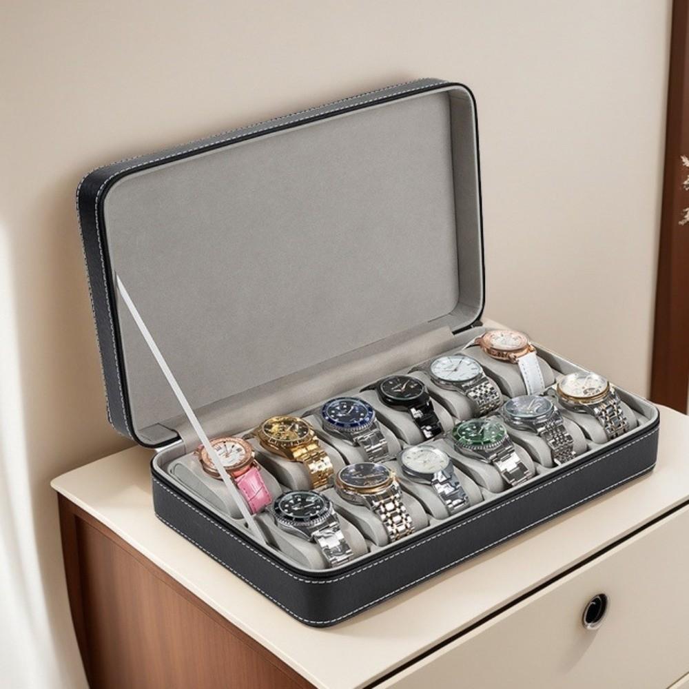 PU Watch Storage Box 6/10/12 Grids Watch Organizer Multipurpose Watch Display Box  Gift