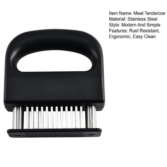 48-Needle Meat Tenderizer with Ergonomic Handle Stainless Steel Steak Needle Tool for Breaking Connective Tissue Fast Marinating Essential Kitchen
