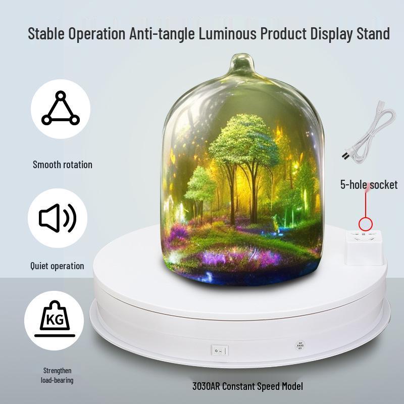 

2023 Slip Ring Rotating Table with Remote: 45CM Multi-Angle Electric Display Stand for Christmas Trees