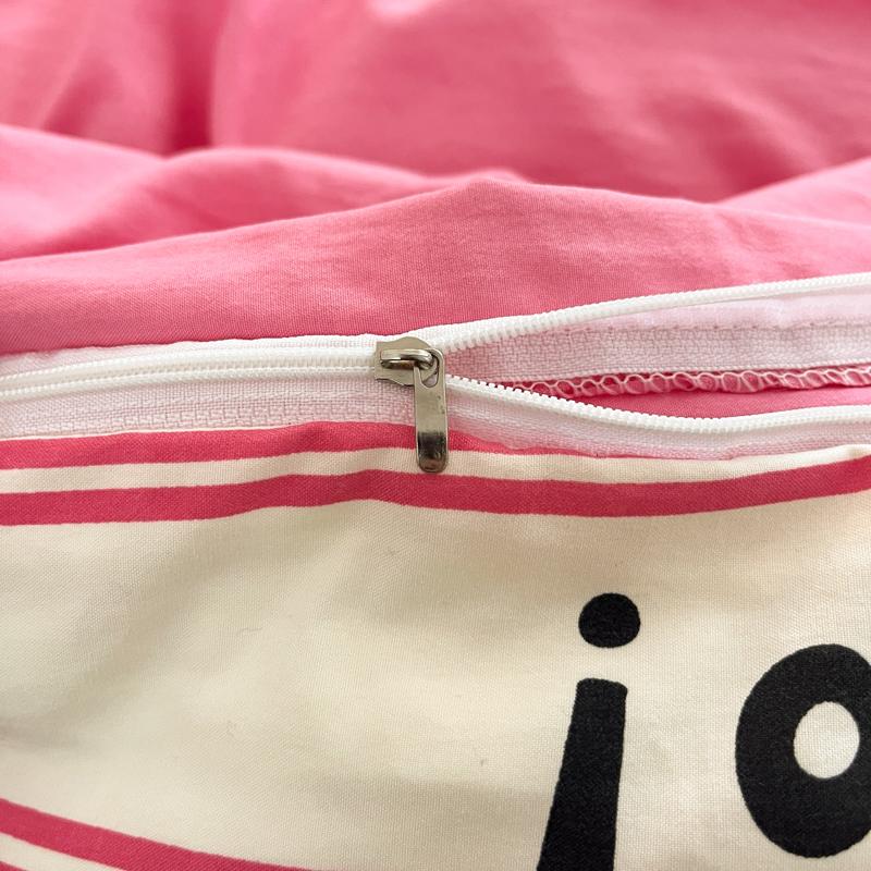 Ins Pink Stripe Bedding Set Towel Embroidery Duvet Cover Set Queen Twin Full Size Bed Flat Sheet Quilt Cover Pillowcases Kawaii