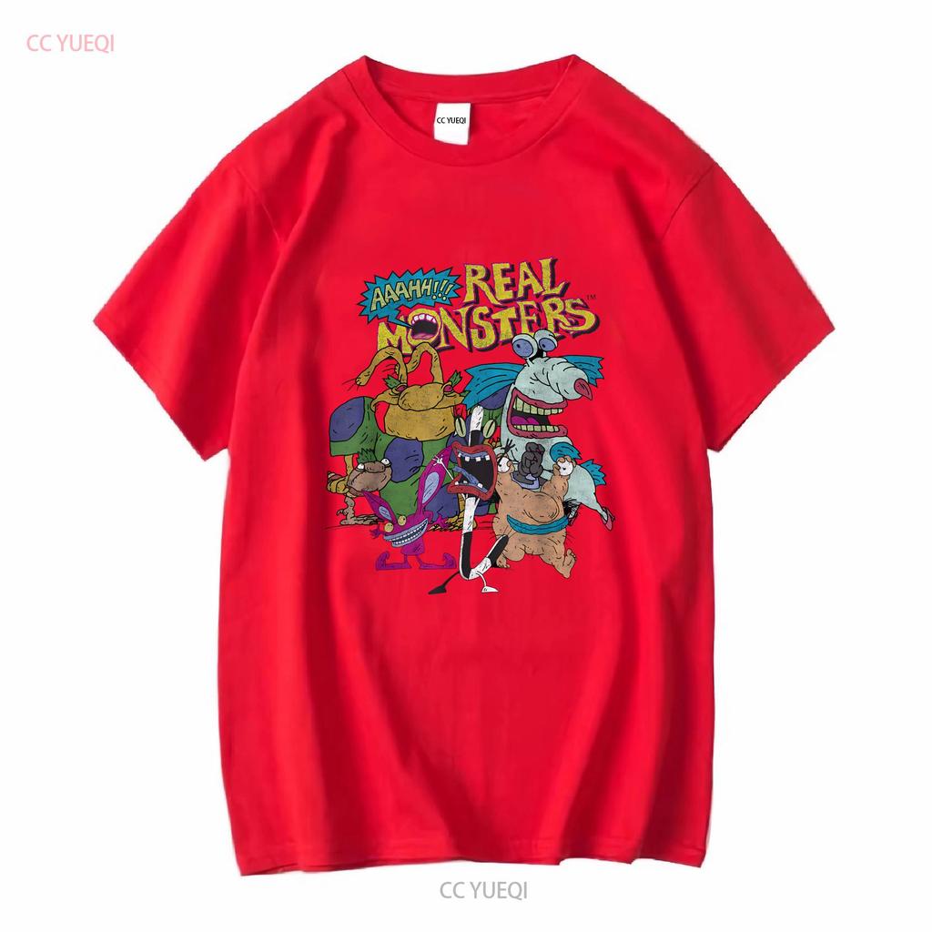 Aaahh Real Monsters All Characters T Shirt Long or Short Sleeves Vintage Washed Soft Stylish Homme Stretched Fashion Graphic