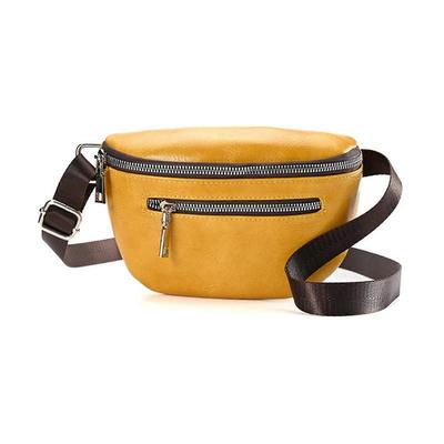 Fashion Shoulder Bag Casual Lightweight Half Moon Belt Bag Travel Chest Bag Crossbody Handbag for Teen Girls Women  Yellow