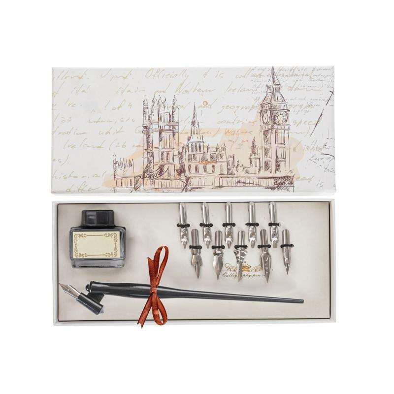 

Dip Pen Holder with Nibs English Calligraphy Dip Pen Point Holder Oblique Pen Nib Holder for Drawing Writing Shading