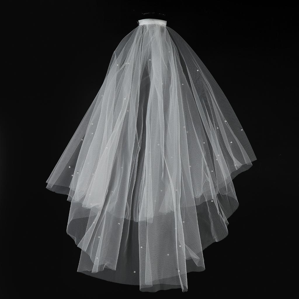 White Tulle Bow Veil Hairpin Pearls Wedding Bachelorette Hen Party Elegant Bridal Veil Hair Clip Gifts Women Hair Accessories