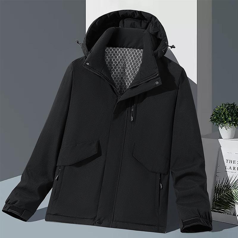 

Мужская и женская ветровка с капюшоном - на флисовой подкладке, теплая куртка для улицы на весну и осень 5XL