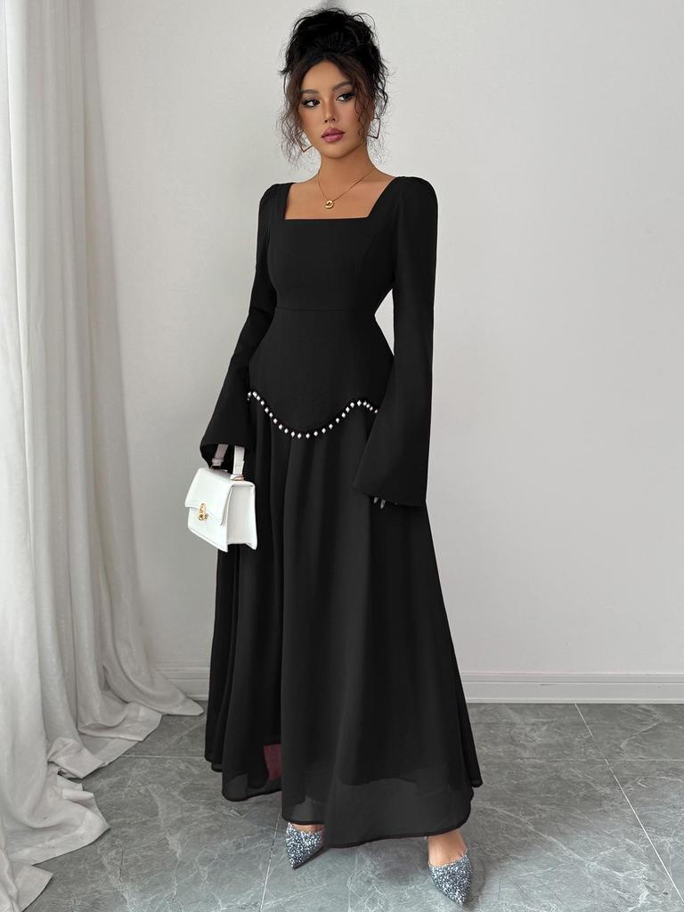 2025 Elegant Long Sleeve Evening Gown - Women's Autumn Winter High-End Dress