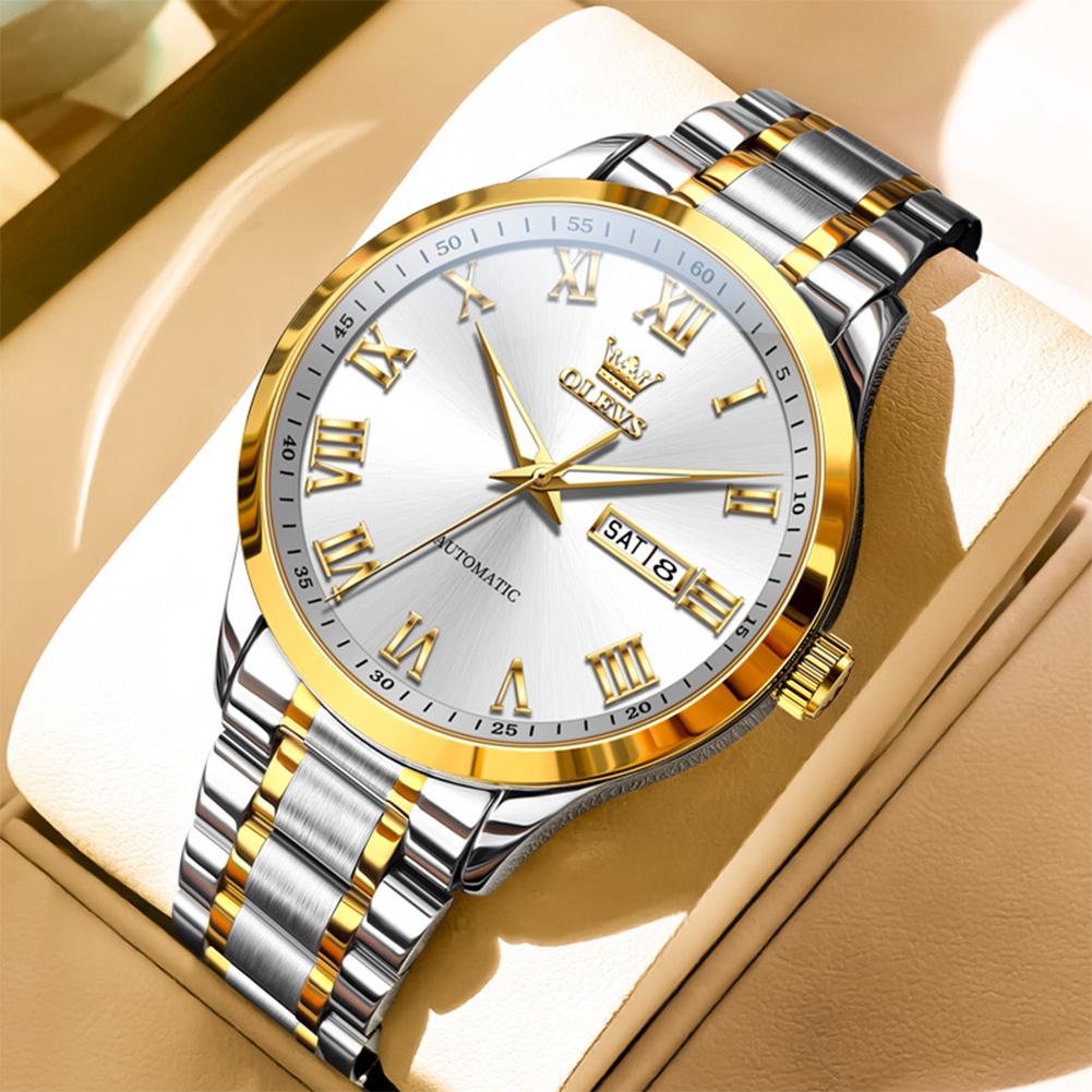 OLEVS Automatic Mechancial Watch for Men Luxury Brand Date Waterproof Men's Wristwatches Rome Time Fashion Man Watch