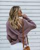 Women's 2018 Autumn Winter Knitwear: Round Neck Backless Cross Sweater for Office Commuting