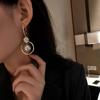 Fashion Korean Oversized White Drop Earrings for Women Bohemian Golden Round Zircon Wedding Earrings Jewelry Gift KTJ