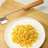 Ergonomic Corn Stripping Tool Stainless Steels Construction Smooth Peeling Corn Peeler Comfortable Wooden Handle