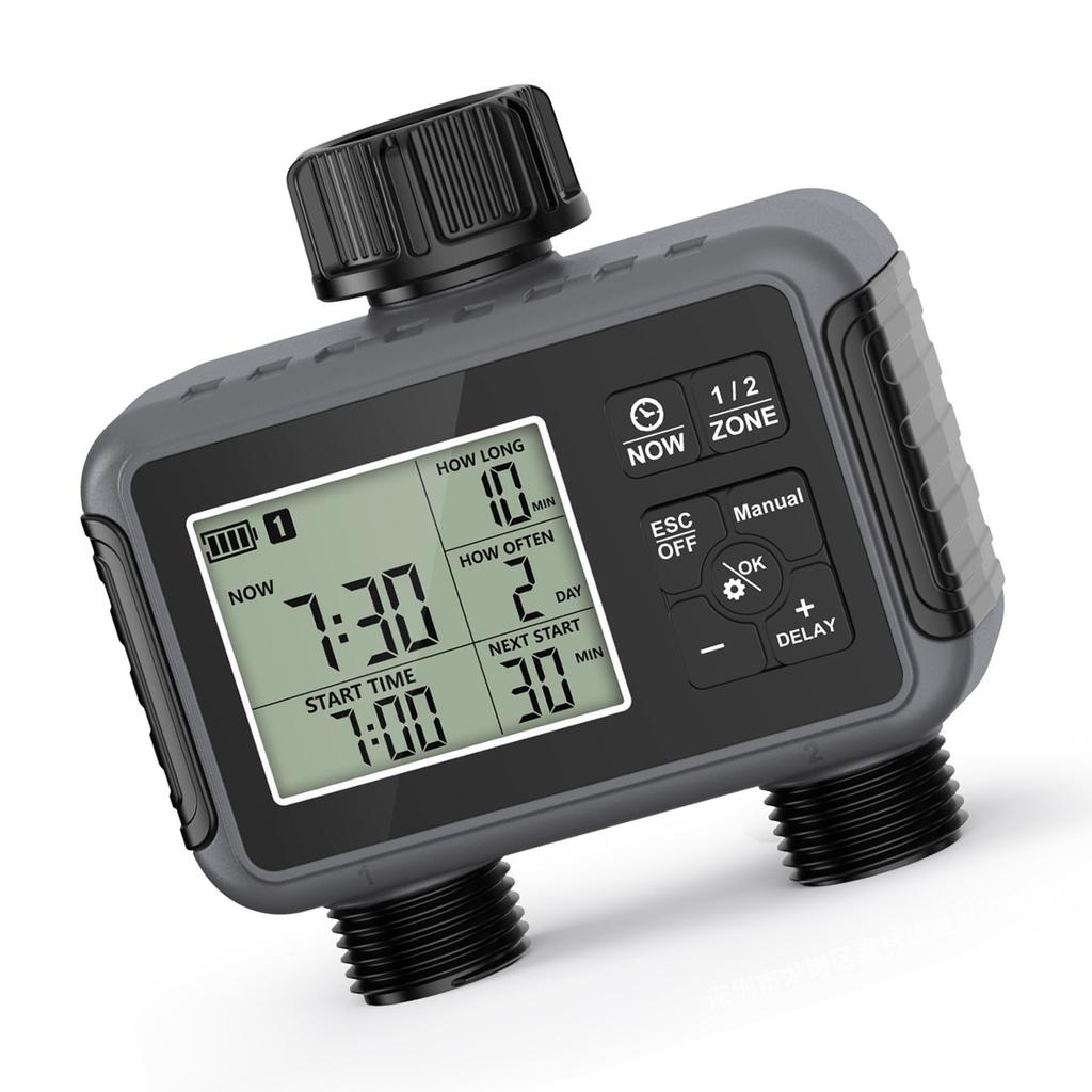 Inteligentny timer zraszacza Podwójne wyjścia Timer nawadniania do ogrodu trawnika z opóźnieniem deszczu Automatyczny